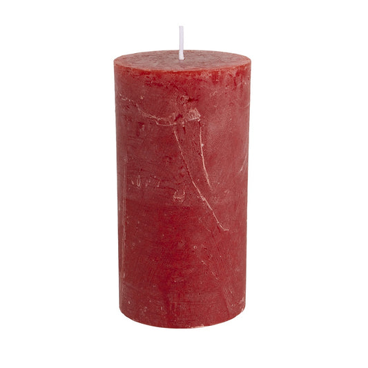 Rustic Pillar Candle Red 70x130mm