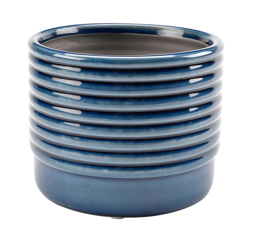 Oslo Blue Glazed Pot - Large