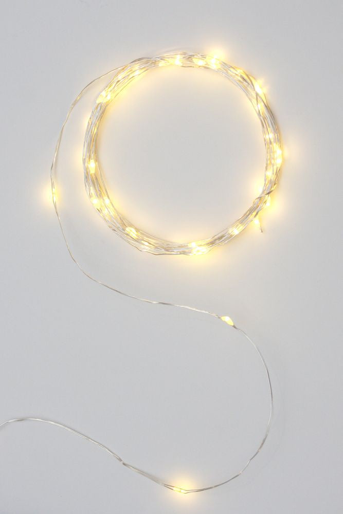 Galaxy - silver LED light chain - battery