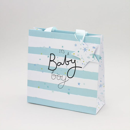 Medium Gift Bag Baby Blue Stripe