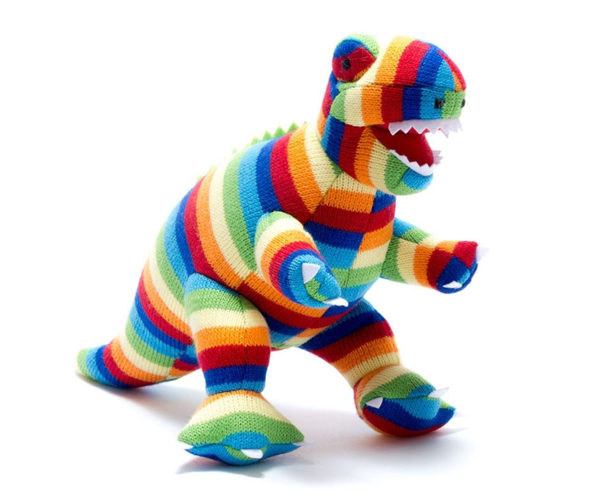 Bold stripe knitted T-Rex