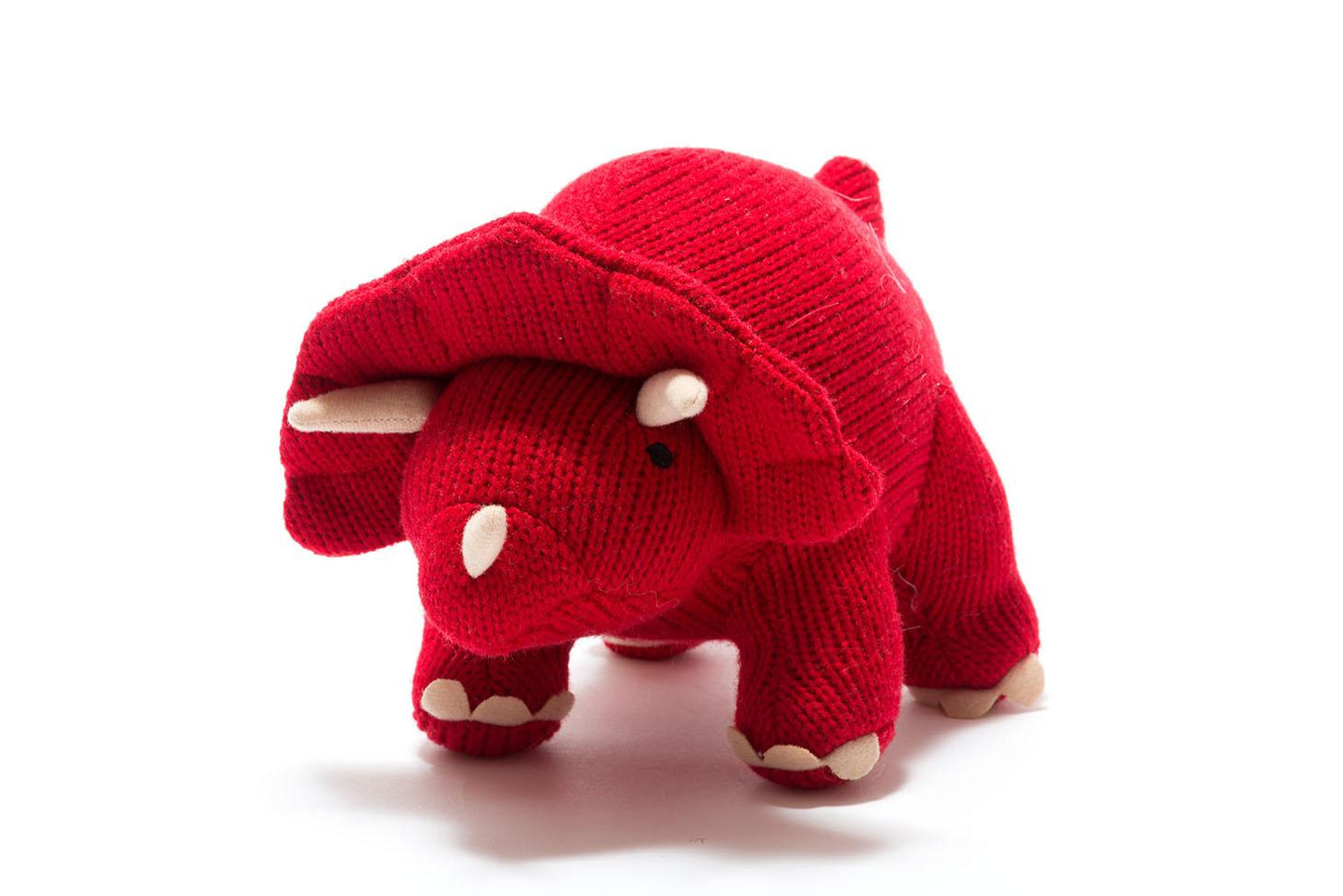 Knitted Red Triceratops