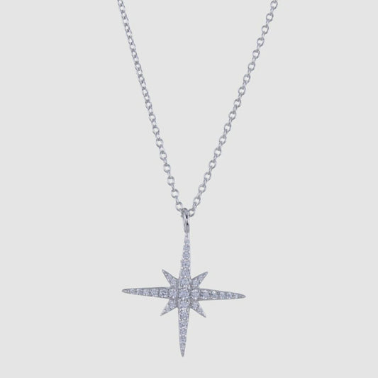 Follow that star pave necklace