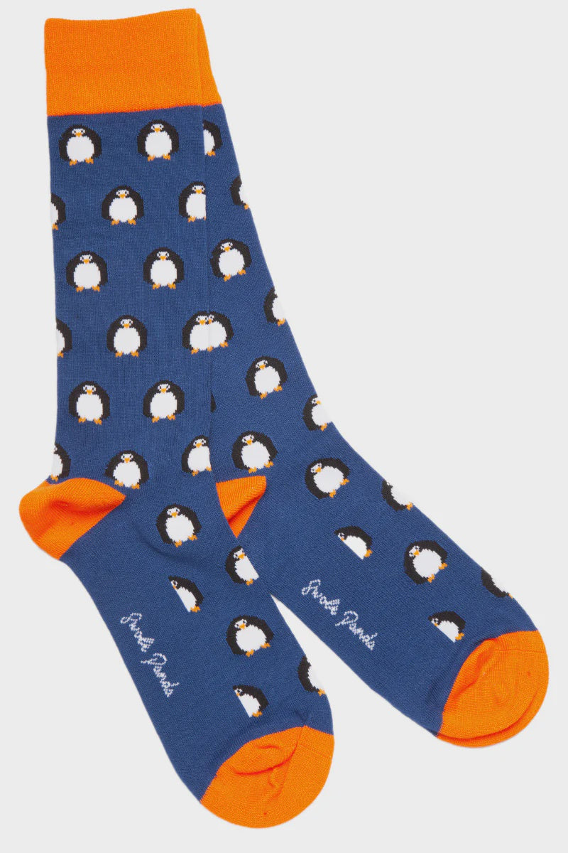 Navy Penguin Socks